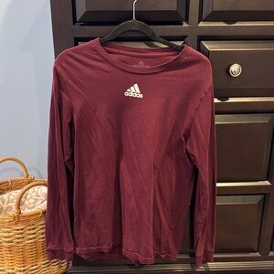 Adidas maroon large Burgundy Long Sleeve amplifier Tee tshirt